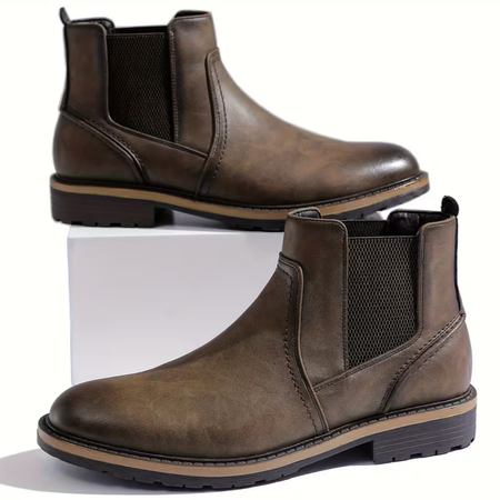 Botines Chelsea para hombre en marrón oscuro mate