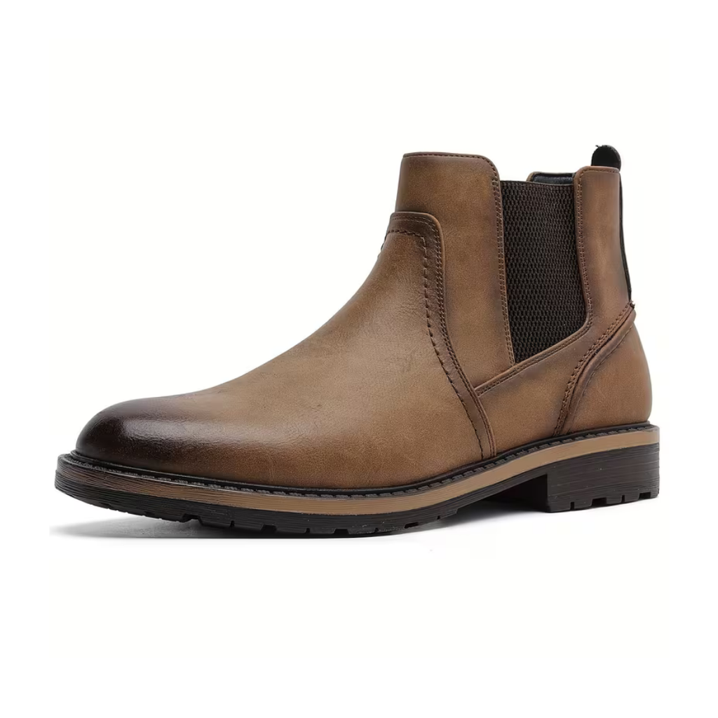 Botines Chelsea para hombre en marrón claro mate BUENZY