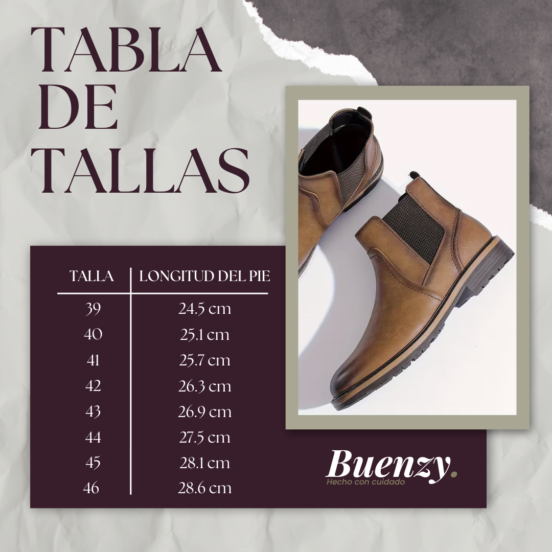 Botines Chelsea para hombre en marrón claro mate BUENZY