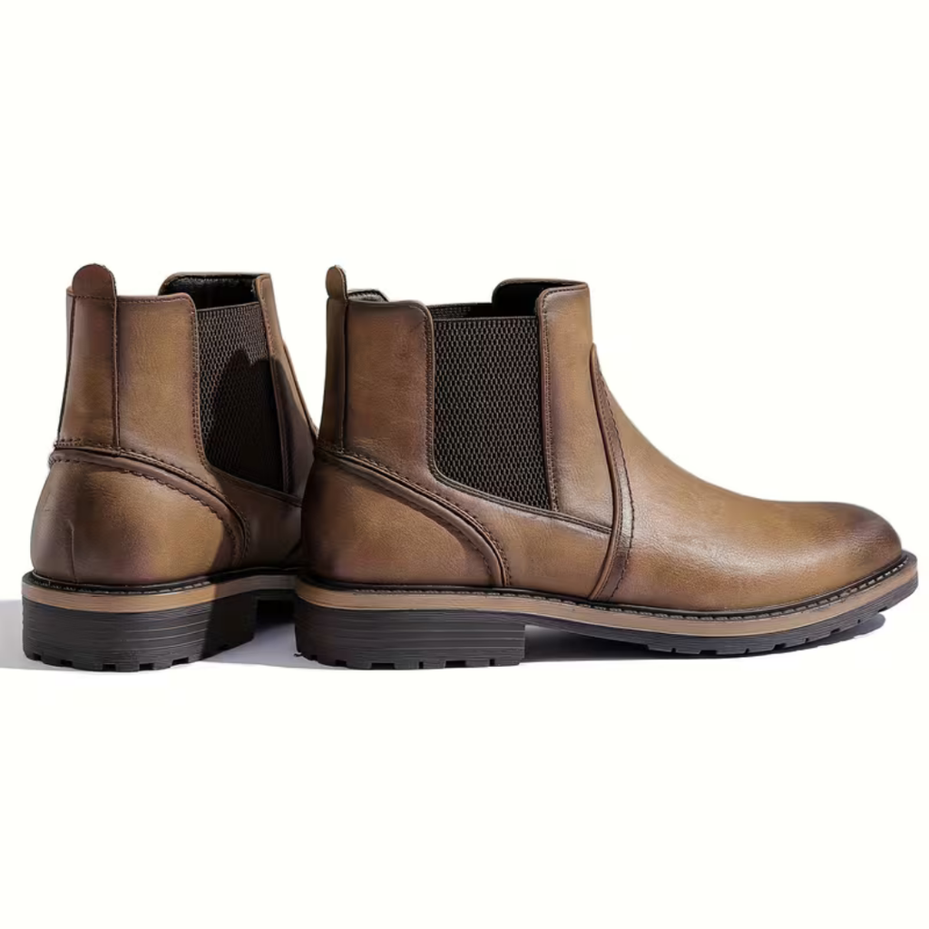 Botines Chelsea para hombre en marrón claro mate BUENZY